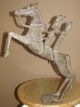 Big African Baule Dogon Bronze Horseman Cast Horse Ride Horse Africa Statue 4lb, Sculptures & Statues photo 9