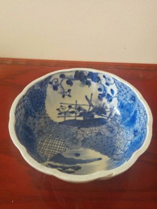 Japanese Antique Edo Period Blue And White Bowls photo