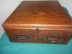 Antique 2 Drawer Weis Oak Library Card File 1900-1950 photo 2