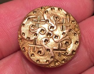 Antique 1830 ' S Fancy Lattice Golden Age Gilt Button Ives Kendrick Superfine Lg photo