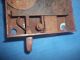 Antique 1800s Pa Dutch Elbow Rim Lock Door Handle Tin Backplate Keyhole Deadbolt Door Knobs & Handles photo 9