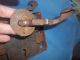 Antique 1800s Pa Dutch Elbow Rim Lock Door Handle Tin Backplate Keyhole Deadbolt Door Knobs & Handles photo 4
