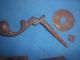 Antique 1800s Pa Dutch Elbow Rim Lock Door Handle Tin Backplate Keyhole Deadbolt Door Knobs & Handles photo 7
