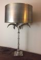 Vintage Italian Hollywood Regency Palm Frond Leaf Silver Table Lamp Lamps photo 1