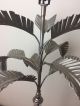 Vintage Italian Hollywood Regency Palm Frond Leaf Silver Table Lamp Lamps photo 3