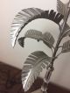 Vintage Italian Hollywood Regency Palm Frond Leaf Silver Table Lamp Lamps photo 4