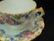 Aynsley Tea Cup And Saucer Golden Yellow Trim Flowing Flowers On White Cups & Saucers photo 2