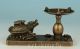 Chinese Old Bronze Handmade Carved Dragon Statue Candle Stick Oil Lamp 20th Century photo 3