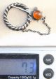 Antique Vintage Ethnic Silver Brooch Pin Sakta Fibula With Amber Other Antiquities photo 2