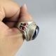 Chinese Ancient Tibet Silver Inlaid Gemstone Ring Other Antique Chinese Statues photo 10