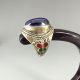 Chinese Ancient Tibet Silver Inlaid Gemstone Ring Other Antique Chinese Statues photo 2
