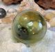 Vtg Japanese Glass Fishing Float.  2.  5 Inch.  Rich Olive Green & Bubbles (59) Fishing Nets & Floats photo 2