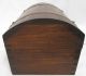Vintage Wood Dome Top Chest Covered Storage Box Natural Patina Boxes photo 5