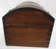 Vintage Wood Dome Top Chest Covered Storage Box Natural Patina Boxes photo 7