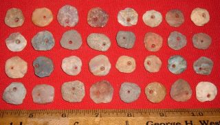 (32) Select Sahara Neolithic Stone Beads (12 - 18mm) Prehistoric African Artifacts photo