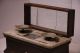 Antique Henry Troemner Scale Glass Top Marble Middle Wood Base Pans Scales photo 2