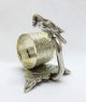 Vintage Figural Silverplated Napkin Ring Bird Parrot On Branch W/ Leaf Base Napkin Rings & Clips photo 3