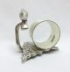 Vintage Figural Silverplated Napkin Ring Bird Parrot On Branch W/ Leaf Base Napkin Rings & Clips photo 4