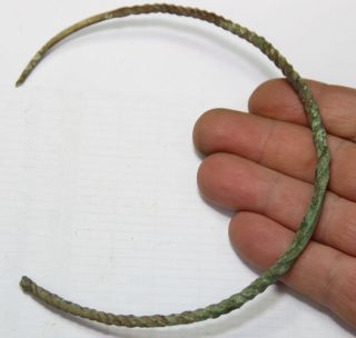 Ancient Viking Twisted Bronze Neck Torc 30 Gr Rare Tape photo
