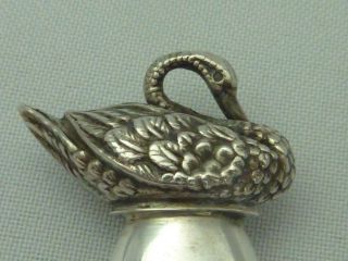 Rare Antique English Sterling Silver Novelty Figural Swan Shoehorn - 1910 photo