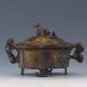 Chinese Copper Hand Carved Incense Burner & Mole Lid W Qianlong Mark Pc0383 Incense Burners photo 4