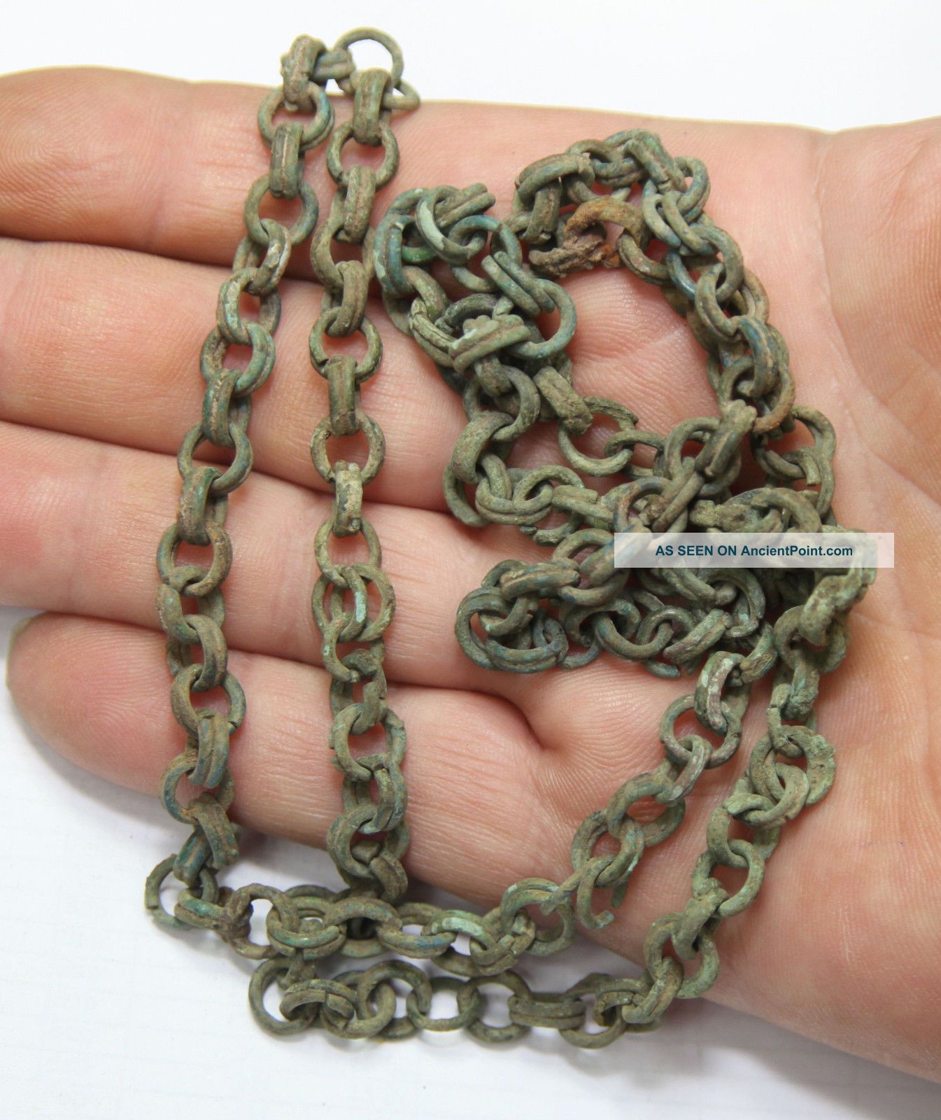 Ancient Viking Bronze Chain To Wear Amulet Big Size Weight - 68g Viking photo