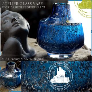 Henry LÖffelhardt Mid Century Modern Schott Vase Atelier Glass Vintage Florida 6 photo