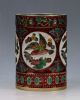 Old Peiking Cloisonne Hand - Painted Bird&flower Pen Container G122 Other Chinese Antiques photo 2