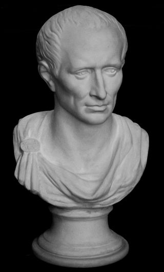 Italian Greek Style Sculpture Statue Bust Of Julius Caesar 62x34x28 Cm White. photo