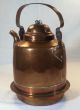 Early Antique Swedish Dovetailed Hand Wrought Copper Gooseneck Tea Kettle Pot Primitives photo 1