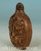Lucky Chinese Old Alabaster Handmade Carved Married Snuff Bottle Statue Snuff Bottles photo 1