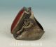 Chinese Old Jade Armored Copper Dragon Phoenix Statue Ring Ornament Other Antique Chinese Statues photo 2