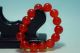 Chinese Old Jade100 Natural Red Agate Hand - Carved Stretch Bracelet Bracelets photo 3