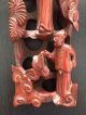 Fine Antique Chinese Carved Wood Figural Wall Scholar Art Figures Trees Pierced Men, Women & Children photo 3
