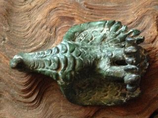Metal Detecting Find/england Roman Imperial Bronze Eagle Detail & Patina photo