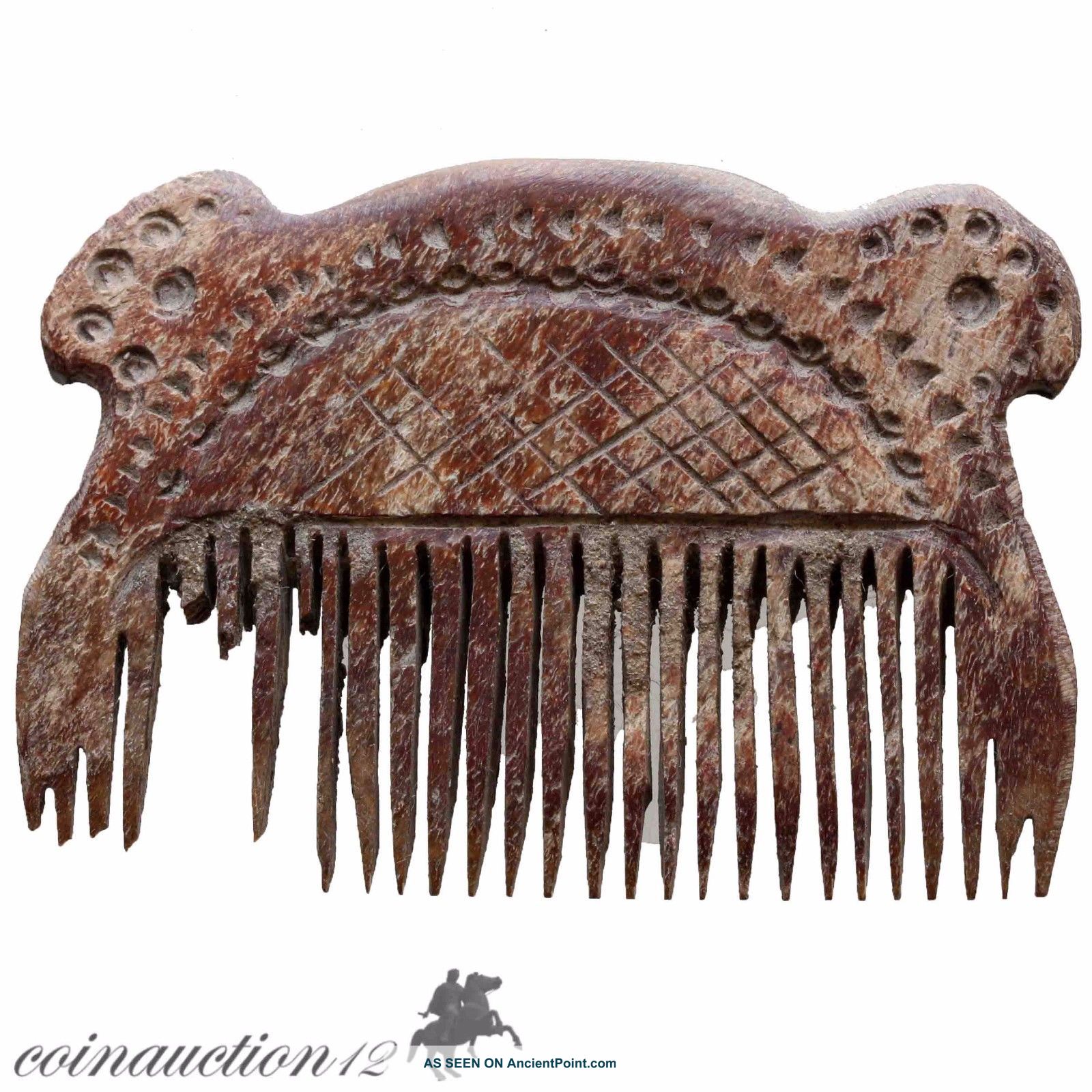 Intact,  Hand Made Carved Post Medieval B0ne Comb Roman photo