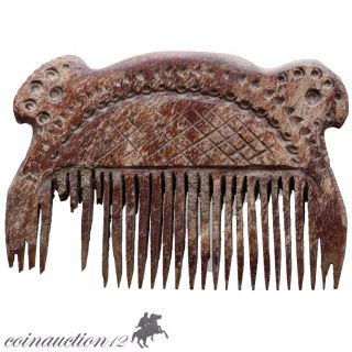 Intact,  Hand Made Carved Post Medieval B0ne Comb photo