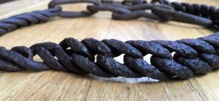 Braided Iron Chain Early Hand Forged Conestoga Wagon Art Wrought Antique Vintage photo