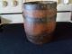 Antique Primitive Oak Wood Metal Iron Banded Bucket Pail With Handle Primitives photo 1
