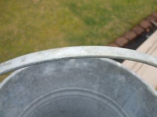 Vintage Galvanized Metal Bucket Heavy Wire Bale Handle photo