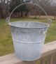 Vintage Galvanized Metal Bucket Heavy Wire Bale Handle Primitives photo 4