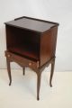 English Bed Side Night End Table,  With Gallery Top Shelf & Drawer,  C.  1920 ' S 1900-1950 photo 1