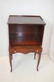 English Bed Side Night End Table,  With Gallery Top Shelf & Drawer,  C.  1920 ' S 1900-1950 photo 2
