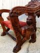 Impressive Figural Griffin & Lion Italian Fantasy Carved Walnut Armchair 1800-1899 photo 1