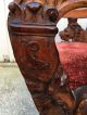 Impressive Figural Griffin & Lion Italian Fantasy Carved Walnut Armchair 1800-1899 photo 5