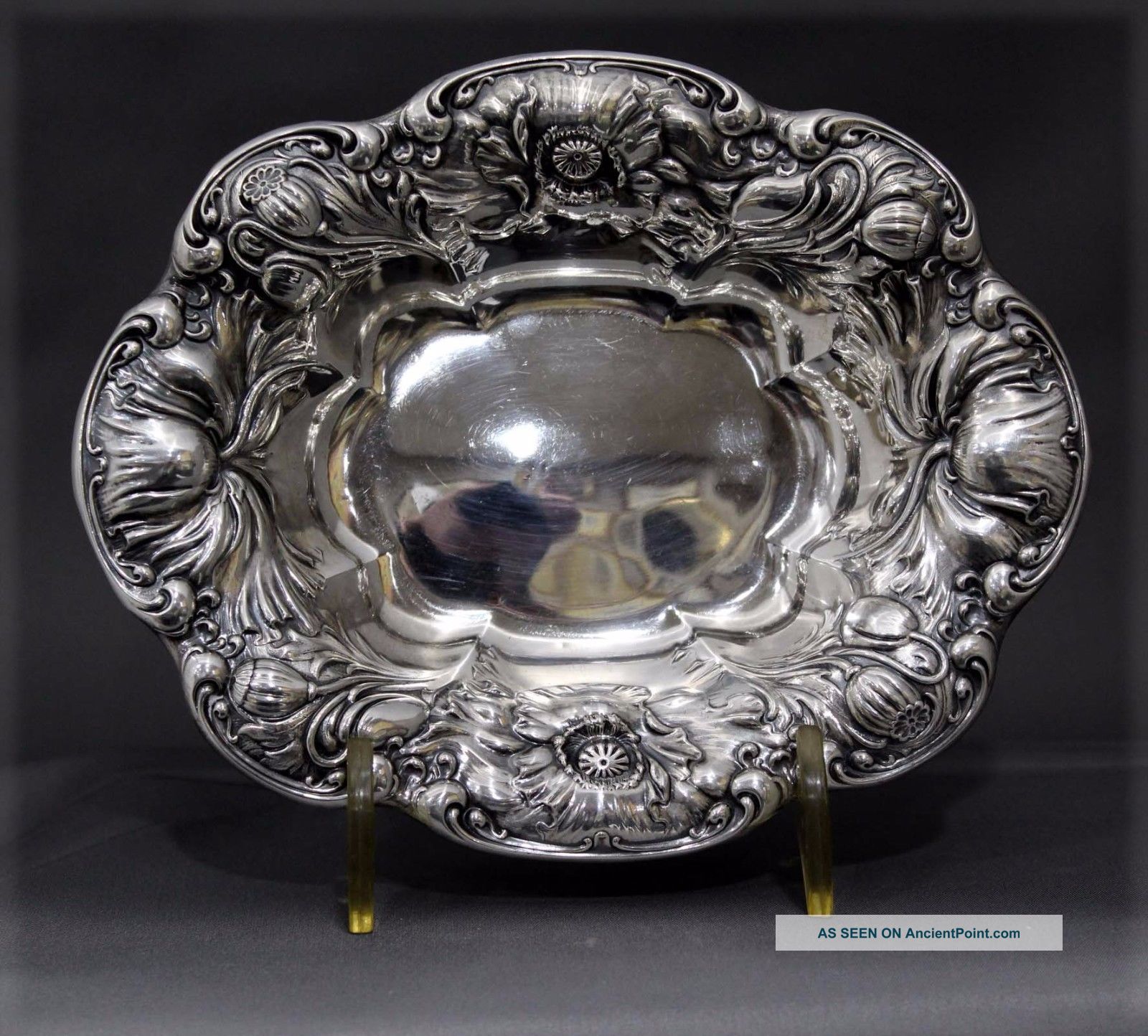 Vintage Sterling Silver Wallace Art Nouveau Candy Nut Bowl 103.  2 G Nr Bowls photo