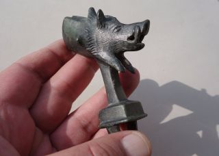 Ancient Roman Bronze Wine Or Water Spout,  In Form Of Wild Boar photo