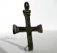 Ancient Medieval Period Bronze Pilgrim Cross Pendant 1200 - 1400 Ad British photo 2