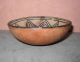 Antique Tesuque Pueblo Pottery Bowl W/8 Pointed Star & Lightening Arrows,  3.  75 