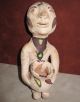 Antique Tesuque Pueblo Indian Rain God Pottery Effigy With Whirling Log On Head Native American photo 3